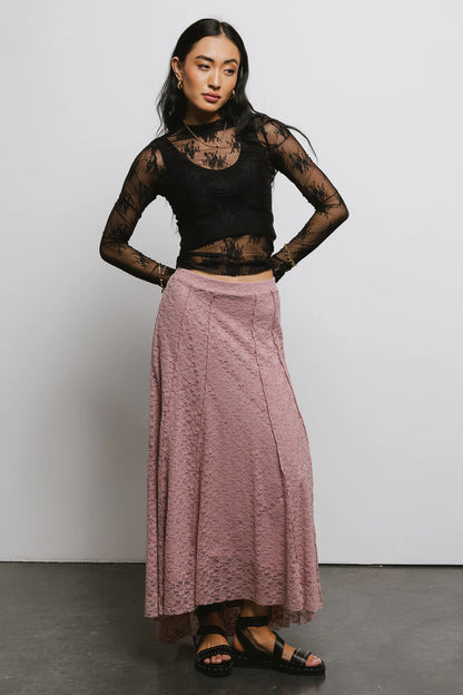 Eliza Lace Skirt in Rose FINAL SALE