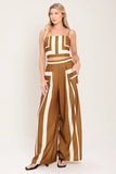 LUXE COAST BROWN IVORY TOP PANT SET