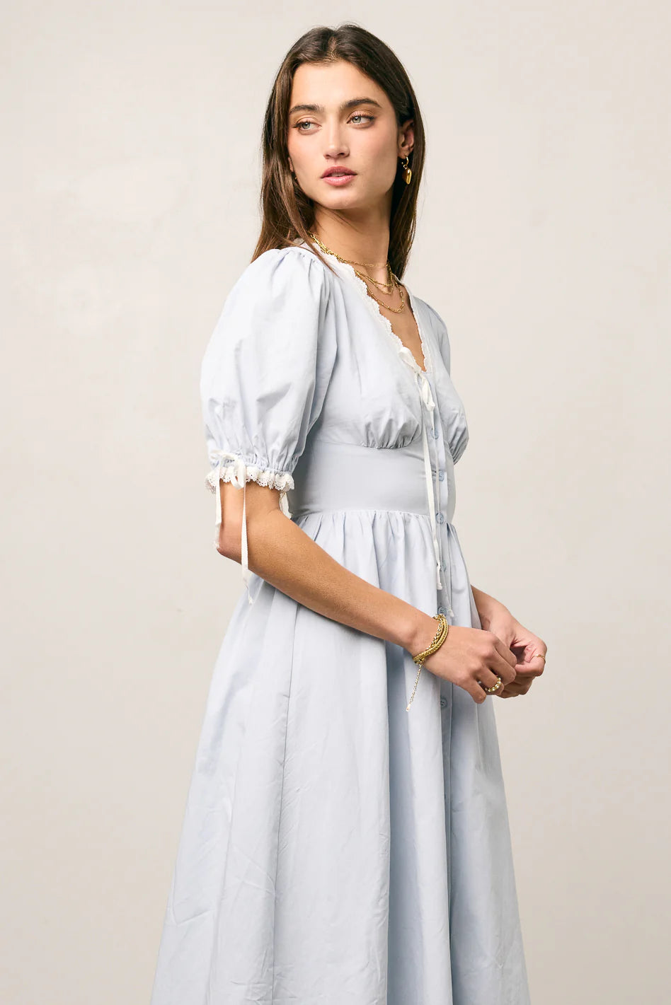 Romy Lace Trim Midi Dress FINAL SALE