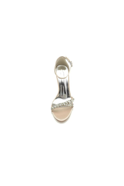 Simple Round Toe Rhinestone Stiletto Heels