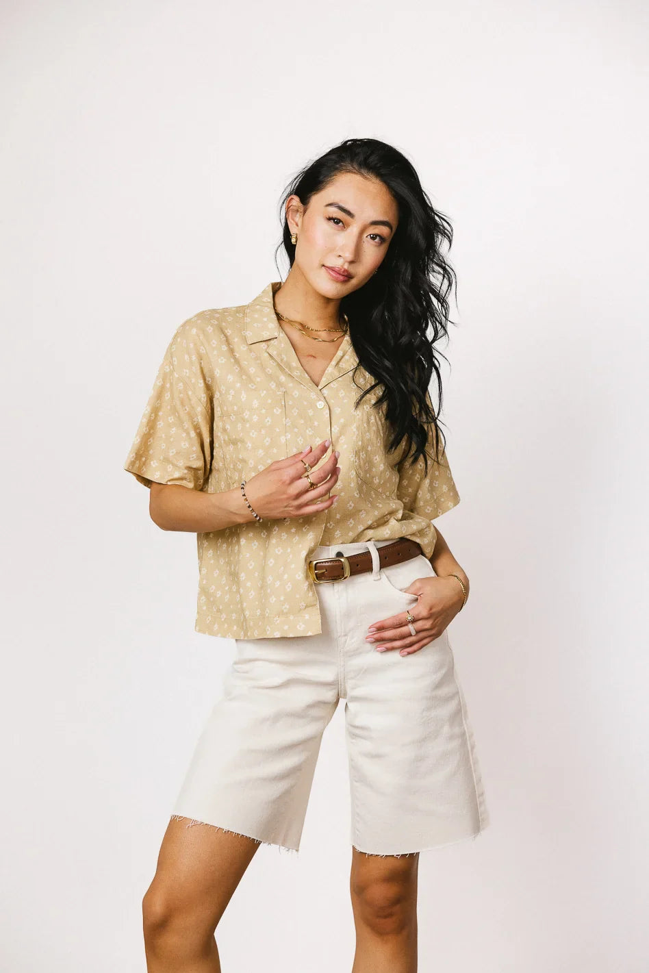 Xiomara Floral Button Up in Yellow FINAL SALE
