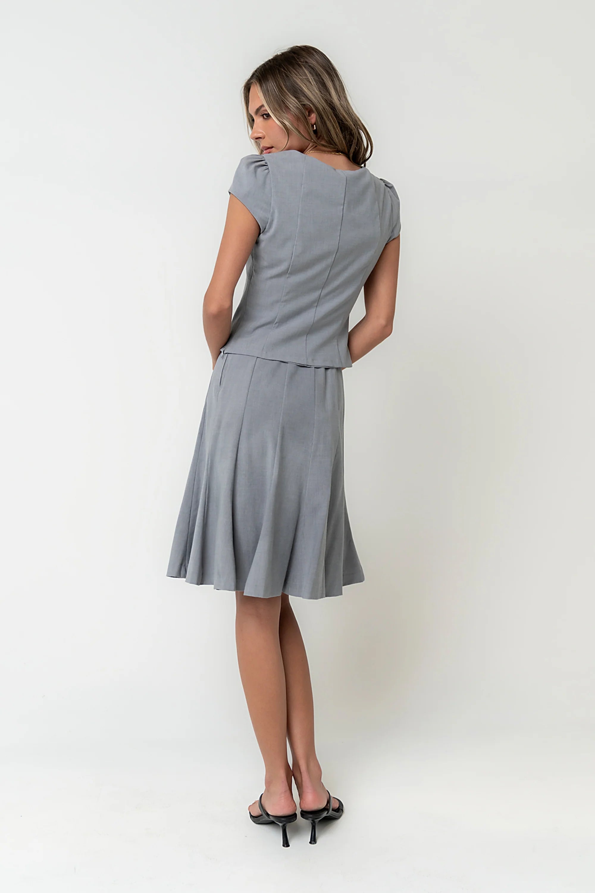 Carly Pleated Midi Skirt