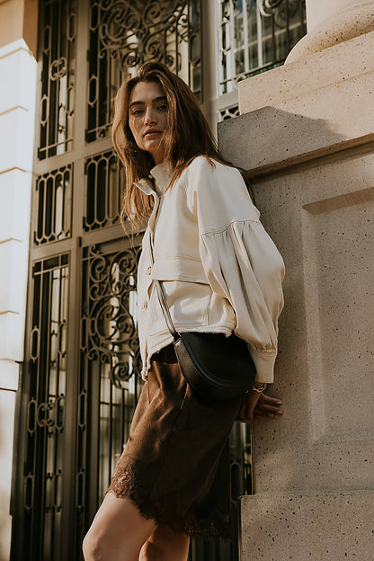 Sasha Denim Jacket in Cream FINAL SALE